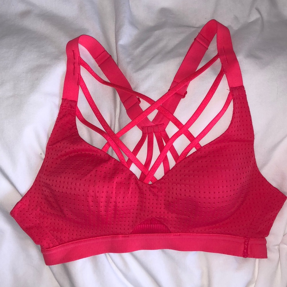 Pink sports bra